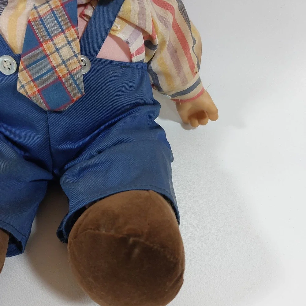Vtg J.‎ Shin Ice Cream Doll 1980 Boy Rare Blue Overalls Hong Kong Brown Hair